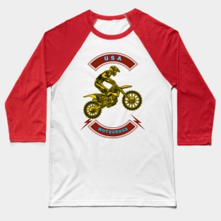 USA Motocross Baseball T-Shirt